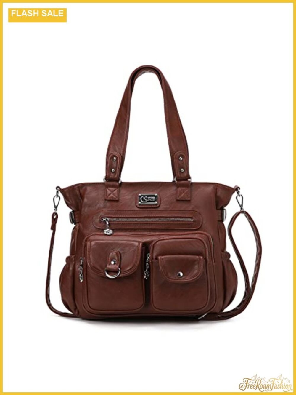 Large Faux Leather Hobo Shoulder Bag Tote with Detachable Strap